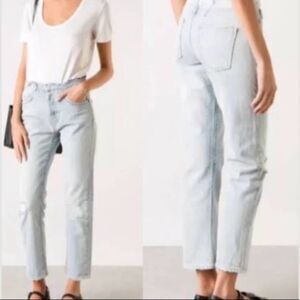 Current/Elliott High Rise Straight Jeans